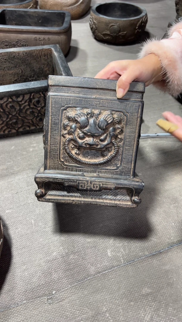 陶土【火山泥】虎头方墩