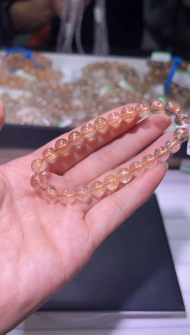 未镶嵌手链水晶J051-7mm金发晶单圈-多样性发其一