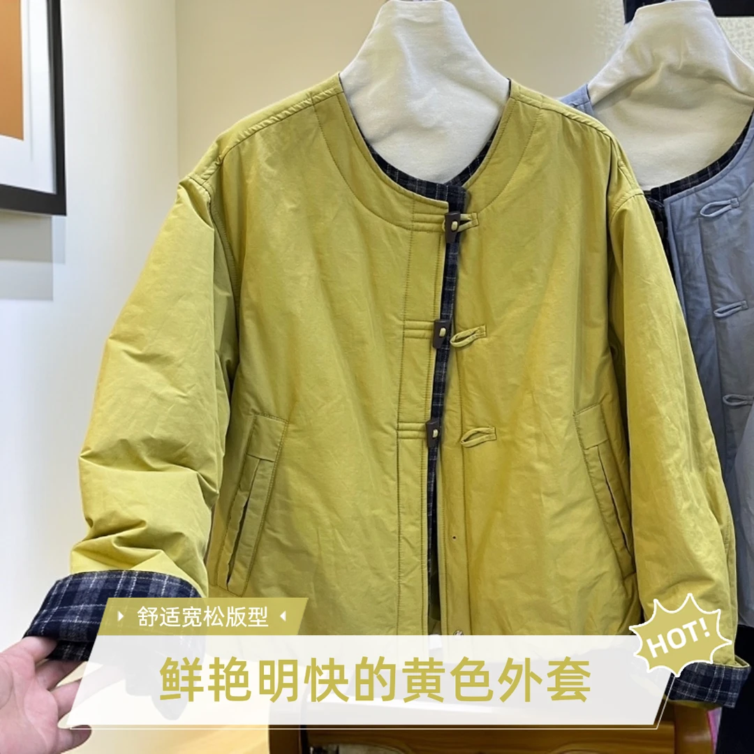 轻薄棉服时尚格子拼接款2025年冬季新款女小个子小棉袄保暖上衣