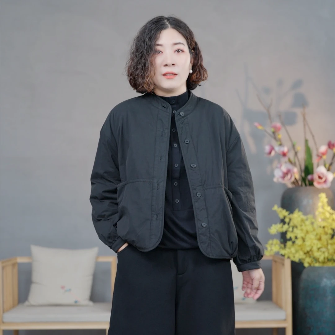 【悦兮】冬季新款文艺百搭宽松立领保暖时尚棉服休闲洋气女棉衣149