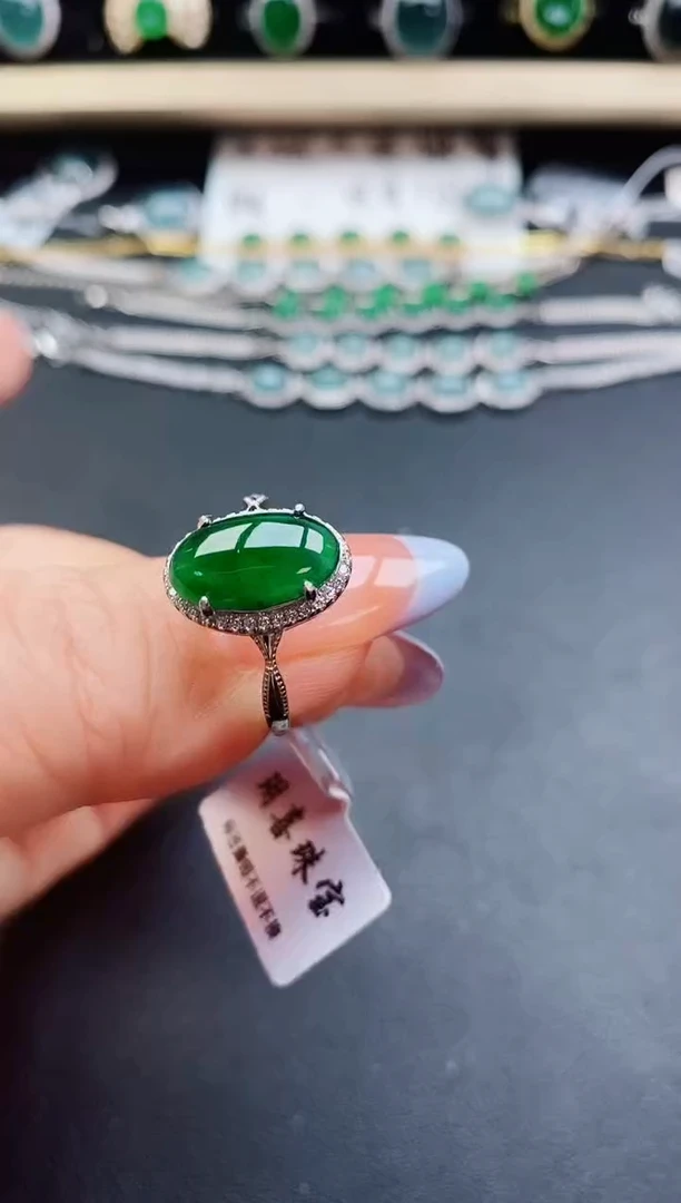 翡翠戒指银S925镶嵌321321