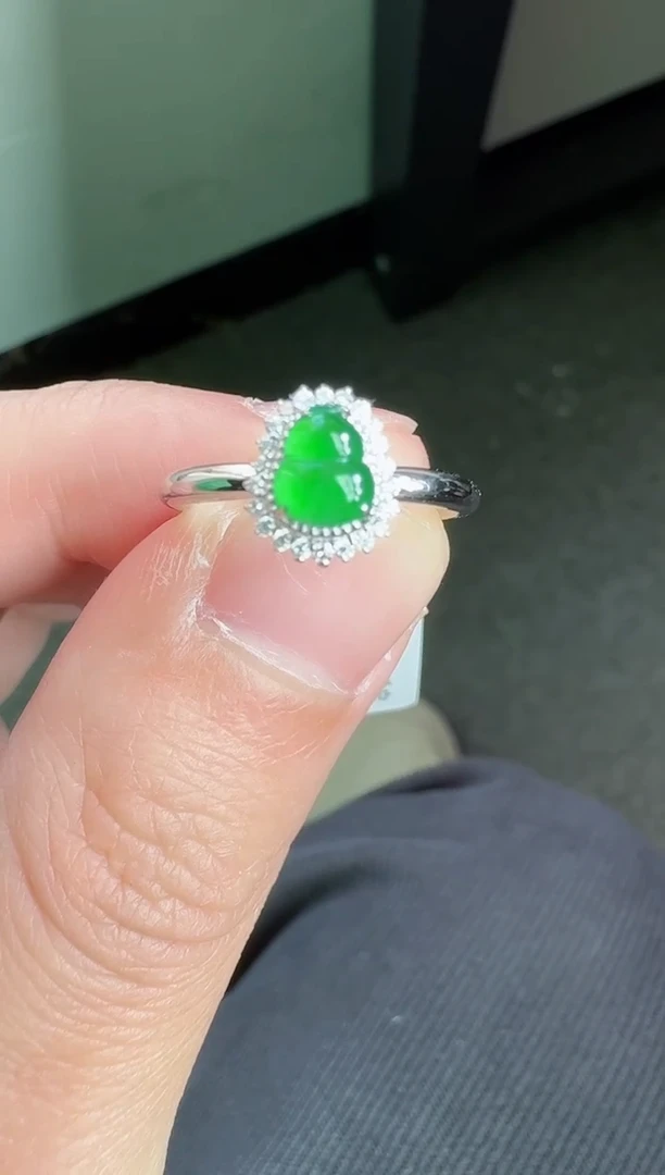 【闪购商品】翡翠戒指18K金镶嵌寄售回流，不退不换