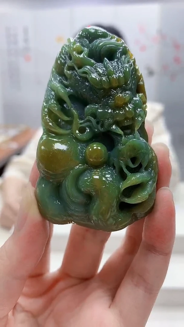 定制翡翠未镶嵌4852zm-毛货挂件61龙牌