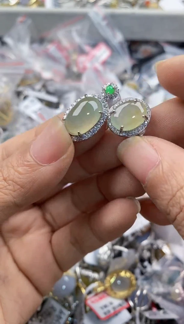 银S925镶嵌戒指翡翠3333----1