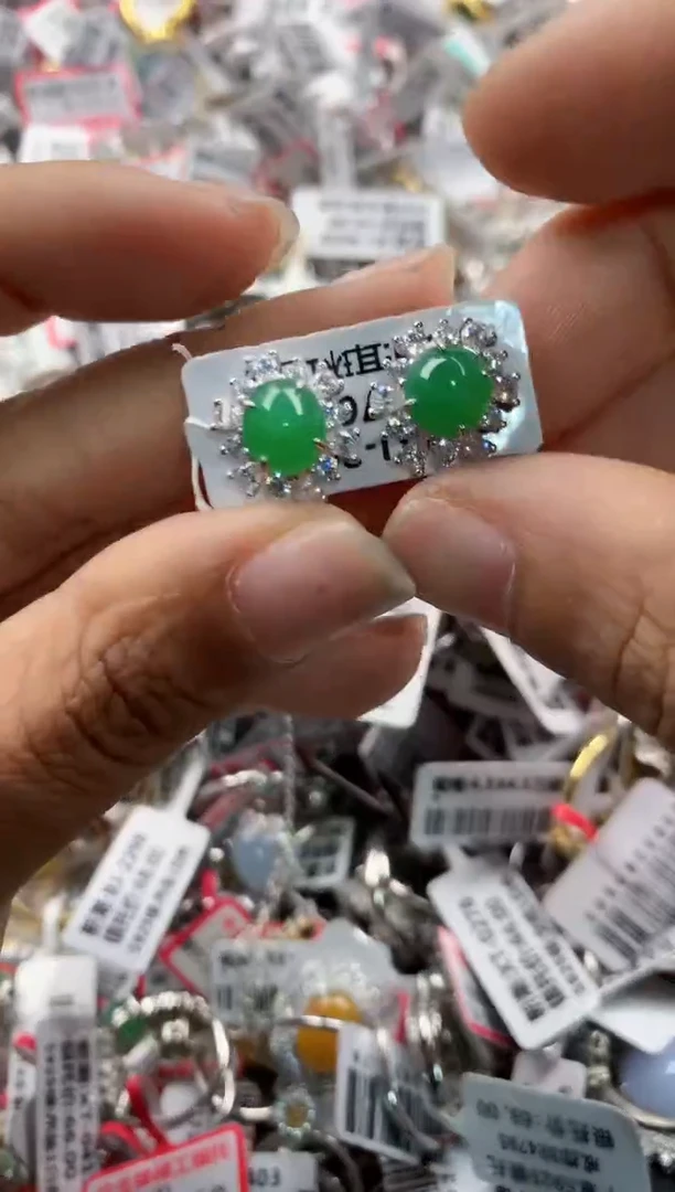 银S925镶嵌戒指翡翠12    7