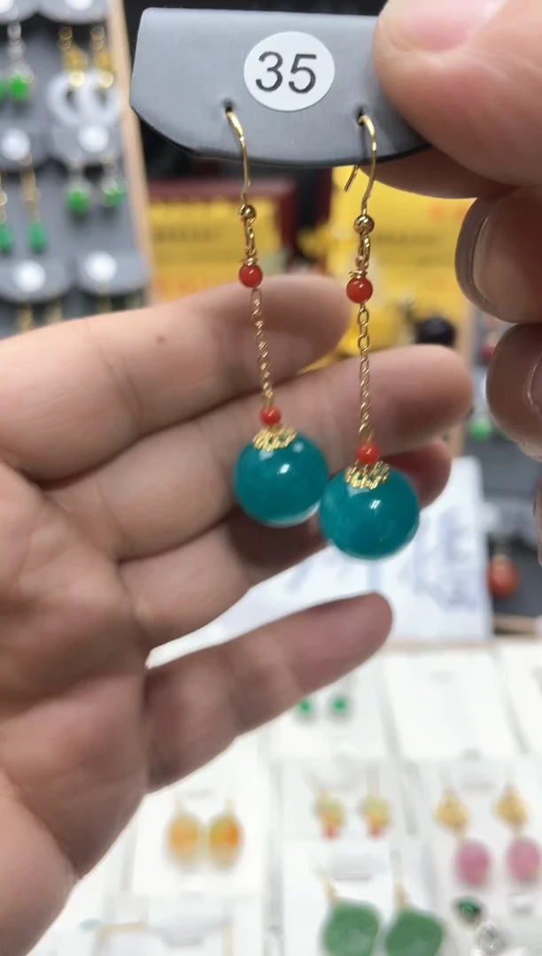 【闪购商品】玛瑙/玉髓耳坠14K金镶嵌时尚耳饰111