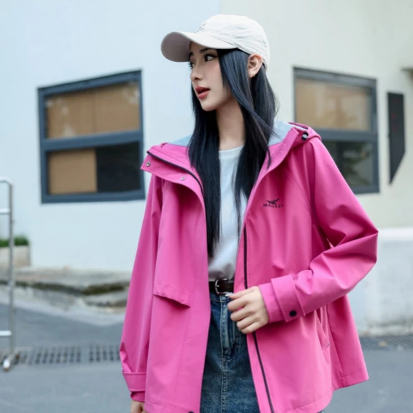 十二篮专选25春新款速干防风树莓粉户外休闲风衣外套女7C65110360