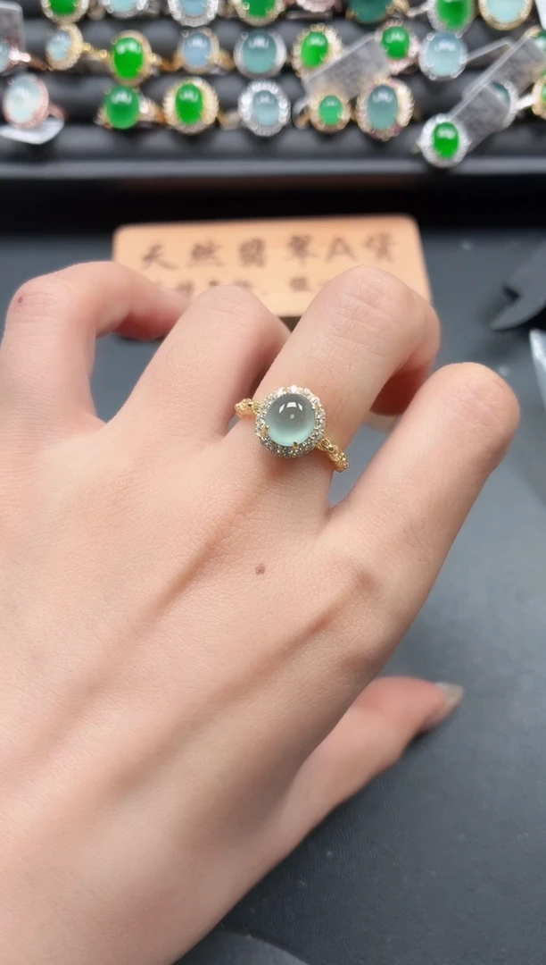 银S925镶嵌戒指翡翠11