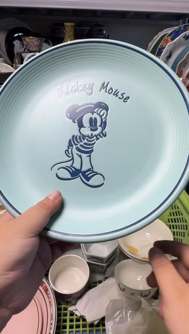 中古瓷器，默认微瑕-三狗迪斯尼的盘子