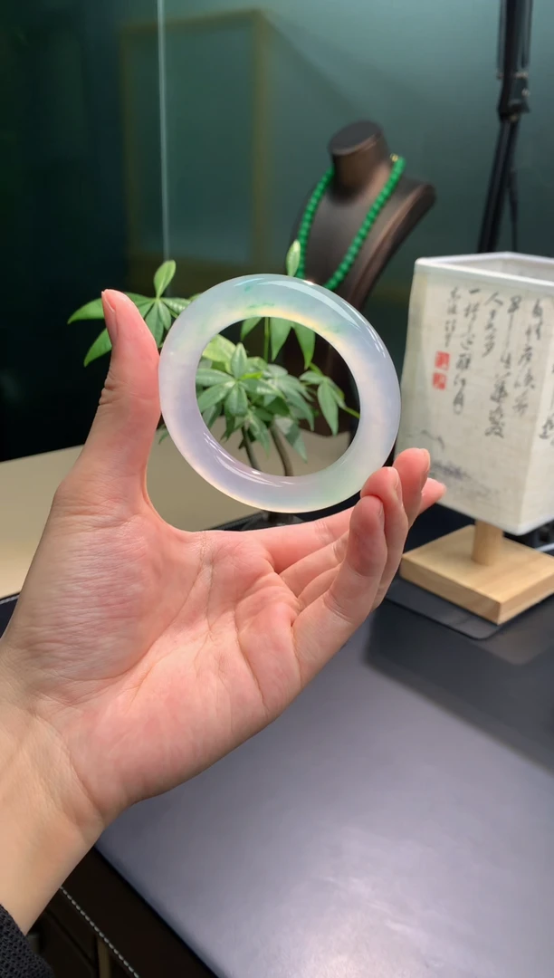 未镶嵌手镯翡翠【俊龙翡翠】天然缅甸A货翡翠手镯57.3-12.4-13.3圆