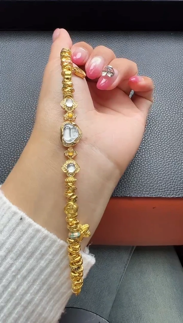 吊坠(不含链)18K金镶嵌翡翠勿拍