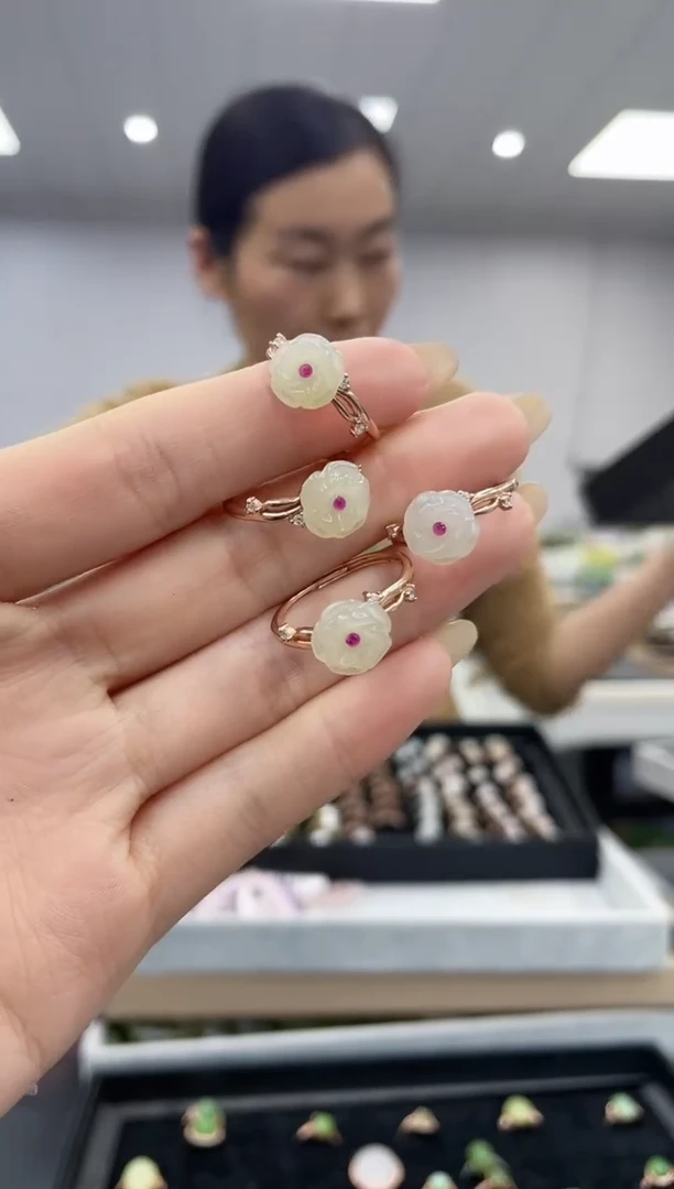 【闪购商品】和田玉戒指银S925镶嵌多样性拍一发一