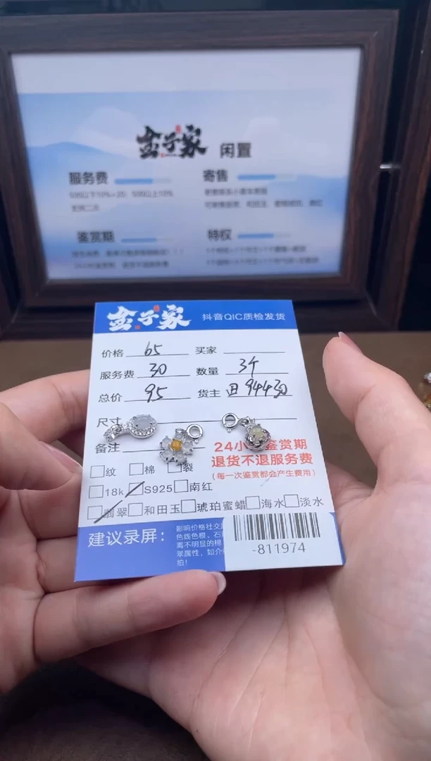 颈饰银S925镶嵌翡翠多人-811974