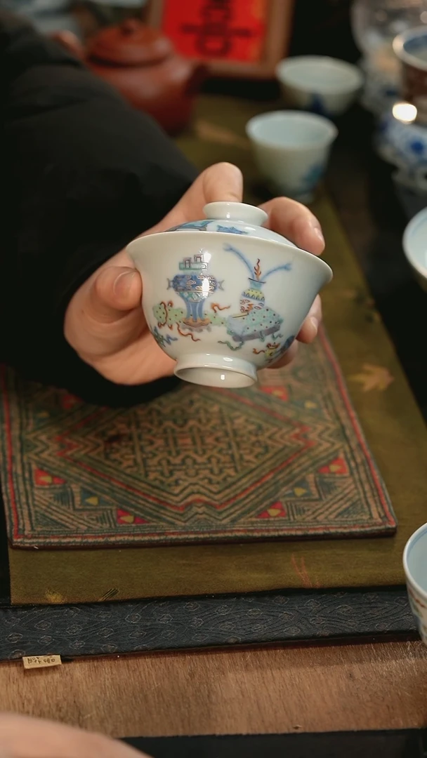 【闪购商品】青履茶器博古盖碗