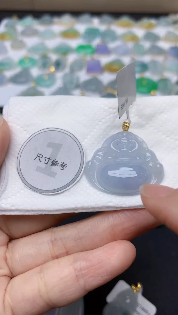翡翠18K金镶嵌颈饰天然缅甸A货翡翠