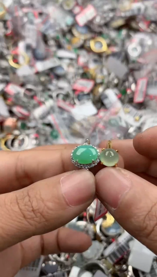 银S925镶嵌戒指翡翠13           8