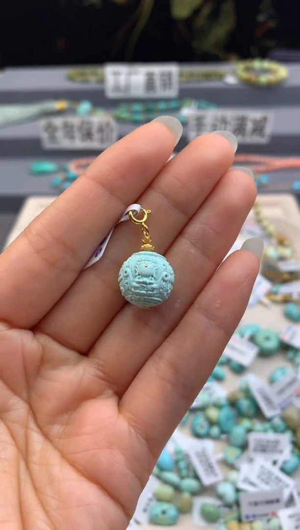 未镶嵌绿松石精工雕刻茜.F118