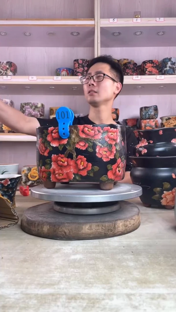 摆件101陶花岛多肉陶瓷花盆罐——微瑕