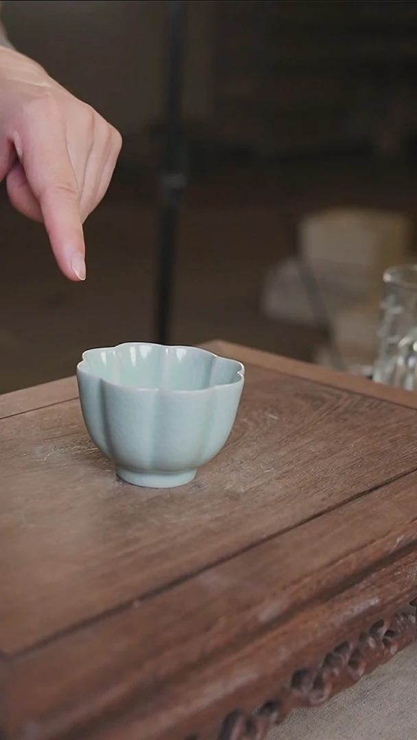杯微天青海棠杯开片