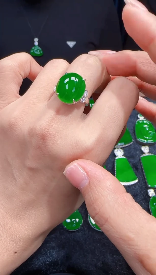 未镶嵌定制翡翠翡翠戒指127