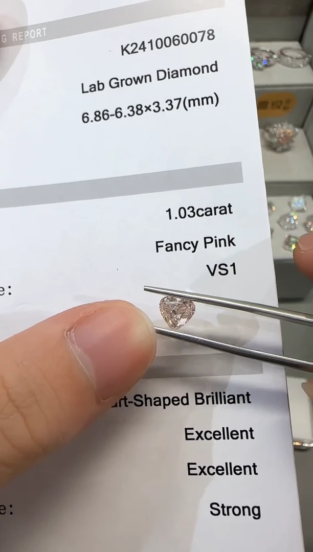 实验室培育钻石裸石未镶嵌@ 1.03ct 先鉴赏，再定制！