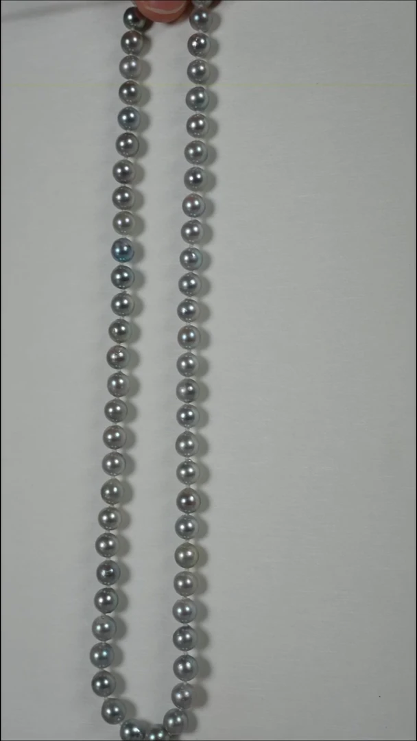 项链银S925镶嵌海水珍珠AK真多麻6.5-7mm