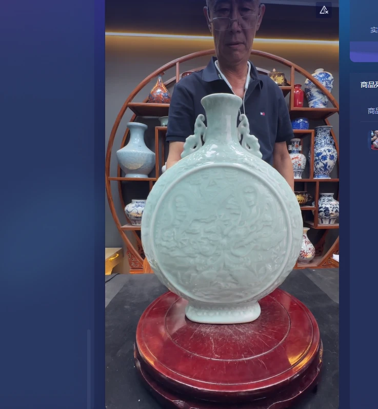 百年禄丰骨瓷 高端仓出中式摆件手绘唐宋仿古元明清瓷器手工陶瓷