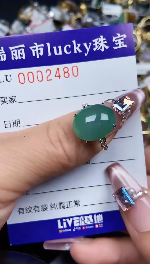 翡翠银S925镶嵌颈饰2480