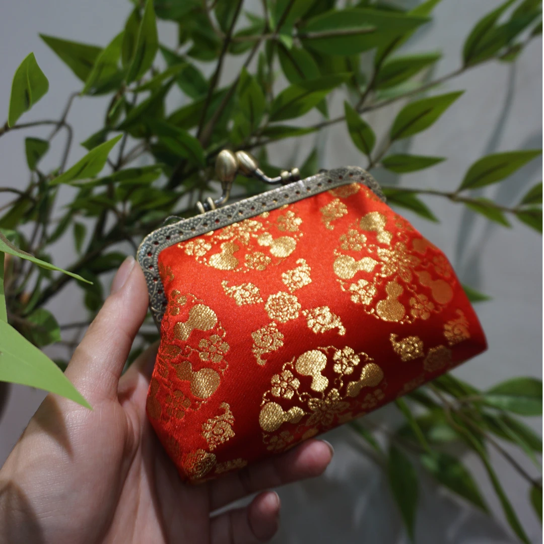 【新年葫芦零钱包】复古中式小零钱包布艺便携收纳口金包