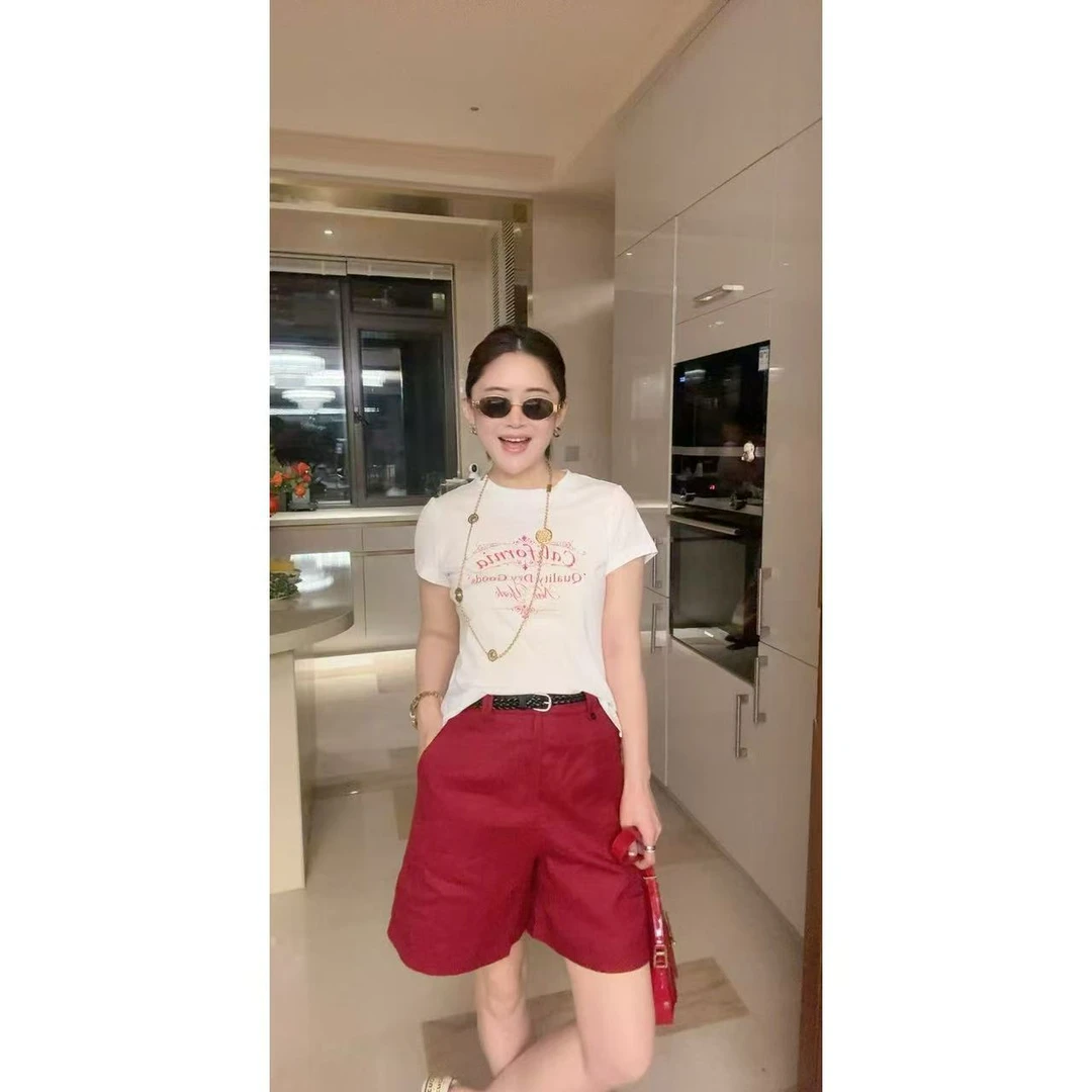 【麻短裤】编织腰带五分麻裤8525256（小码裤长约44cm）