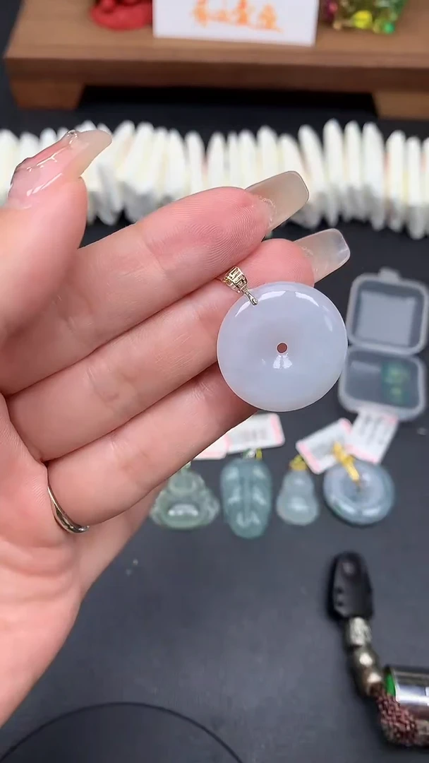 【闪购商品】翡翠18K金镶嵌吊坠(不含链)MS150727