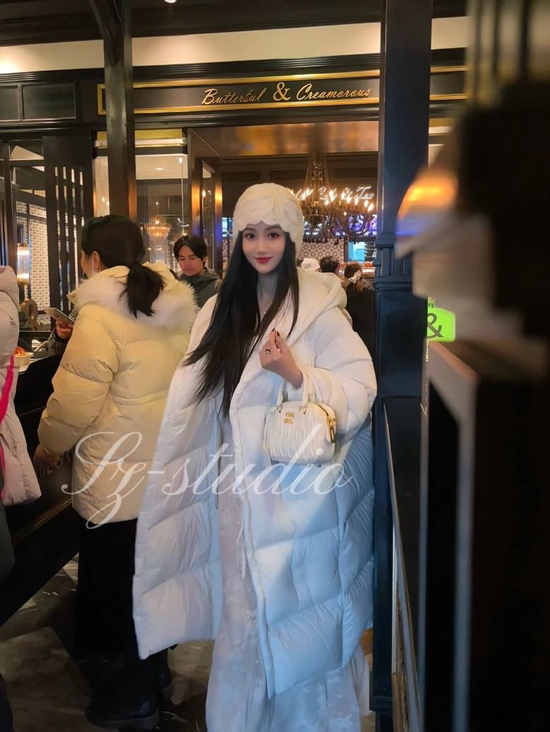 【霍格沃滋】羽绒服女中长款冬季宽松加厚连帽90白鹅绒外套保暖韩版