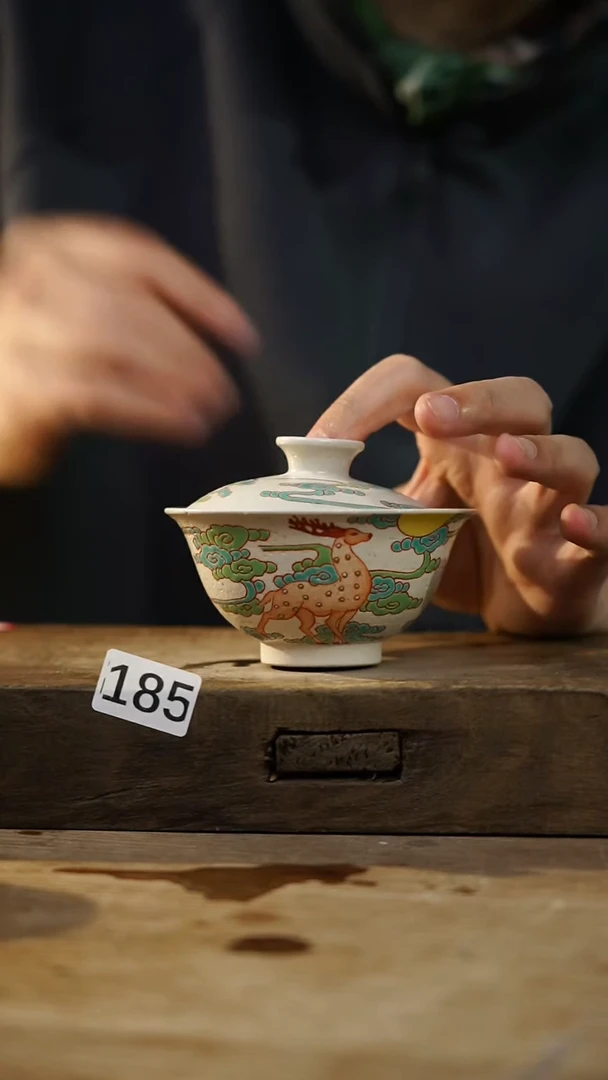 瓷片设计师手作！！！落单设计师系列！！！！尓晓东斗彩系列盖碗