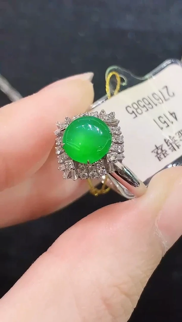 18K金镶嵌戒指翡翠JZ多样性发其一