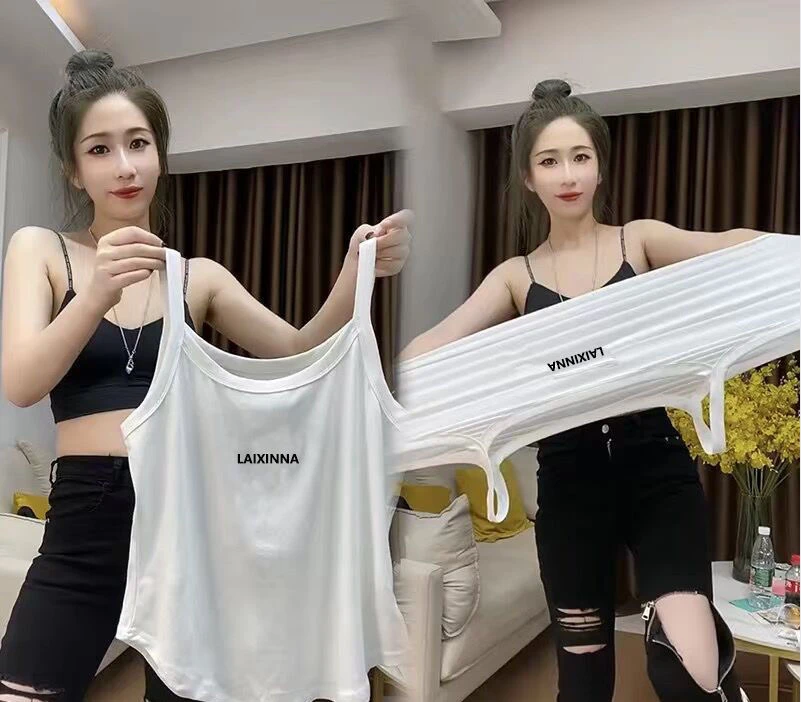 80-200斤吊带背心刺绣内穿搭外穿胖MM宽松遮肚子显瘦女大码打底衫