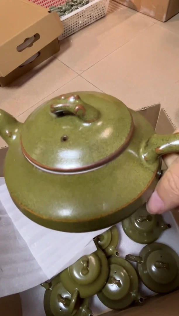 陶瓷耀州窑纯手工茶叶末釉茶壶正品一把
