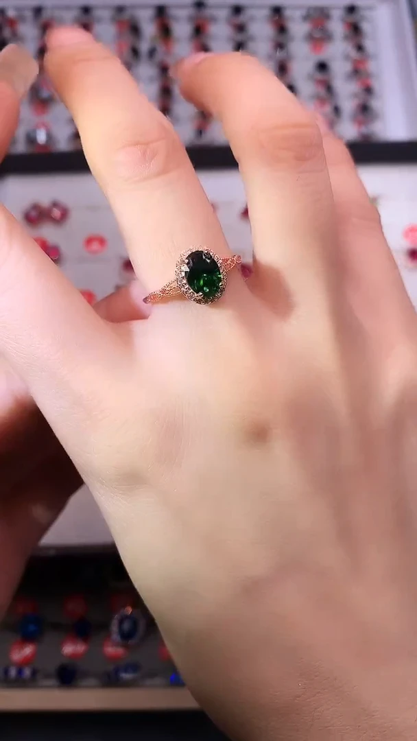 【闪购商品】透辉石戒指银S925镶嵌1111111