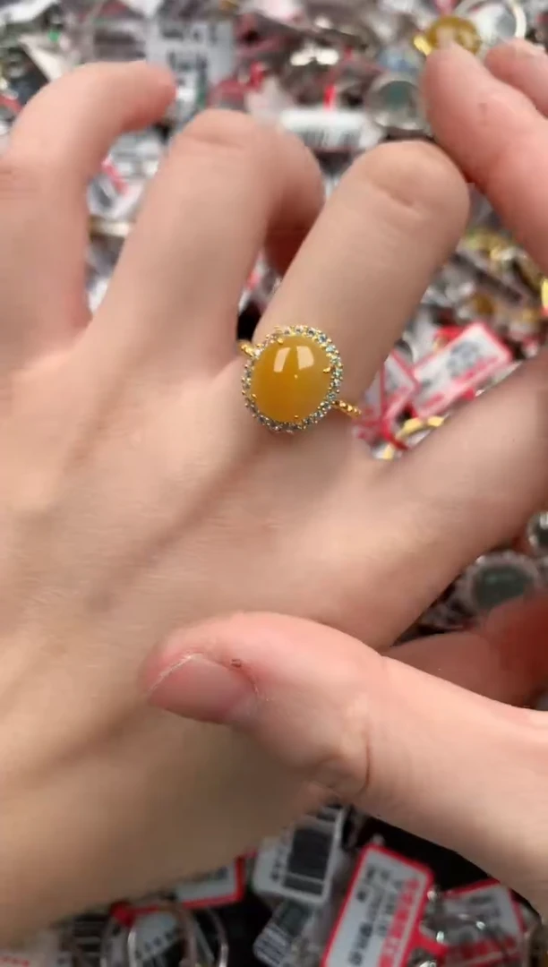 银S925镶嵌戒指翡翠666----4