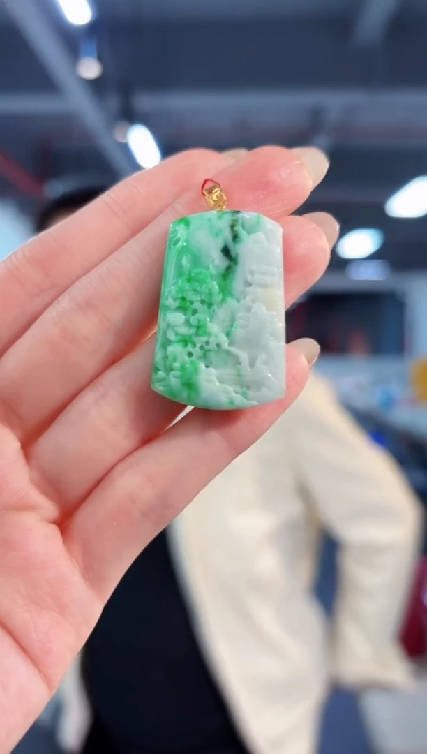 【闪购商品】翡翠颈饰18K金镶嵌缅料A货/支持复检/一件