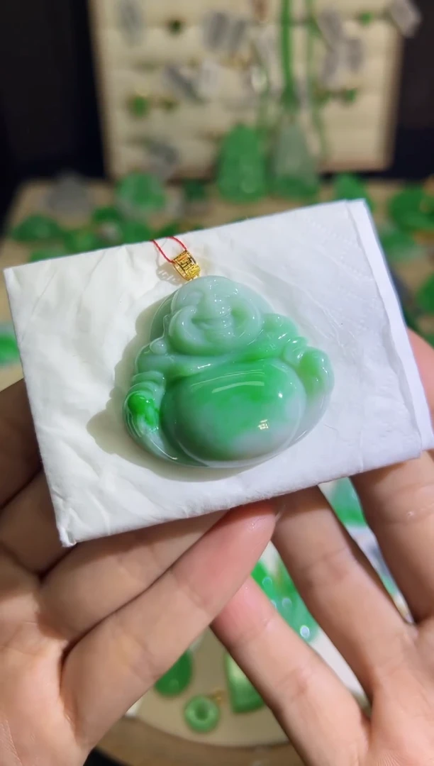 【闪购商品】翡翠颈饰18K金镶嵌Q缅料A货翡翠/支持复检/一件