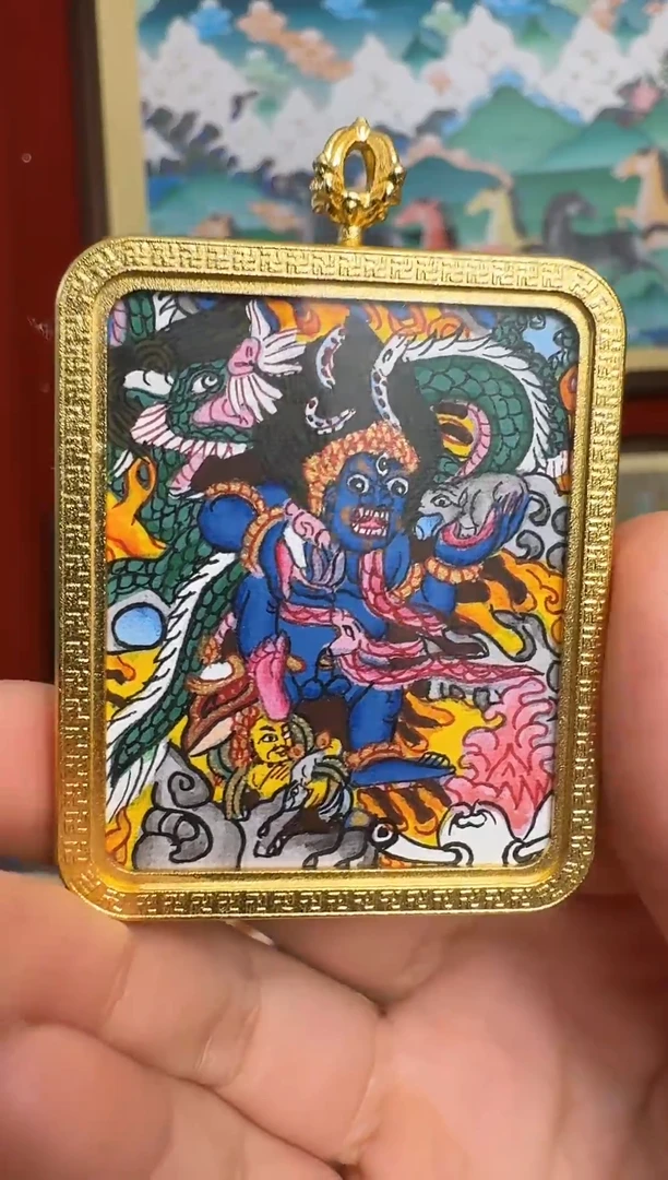 吊坠黑-热贡纯手绘