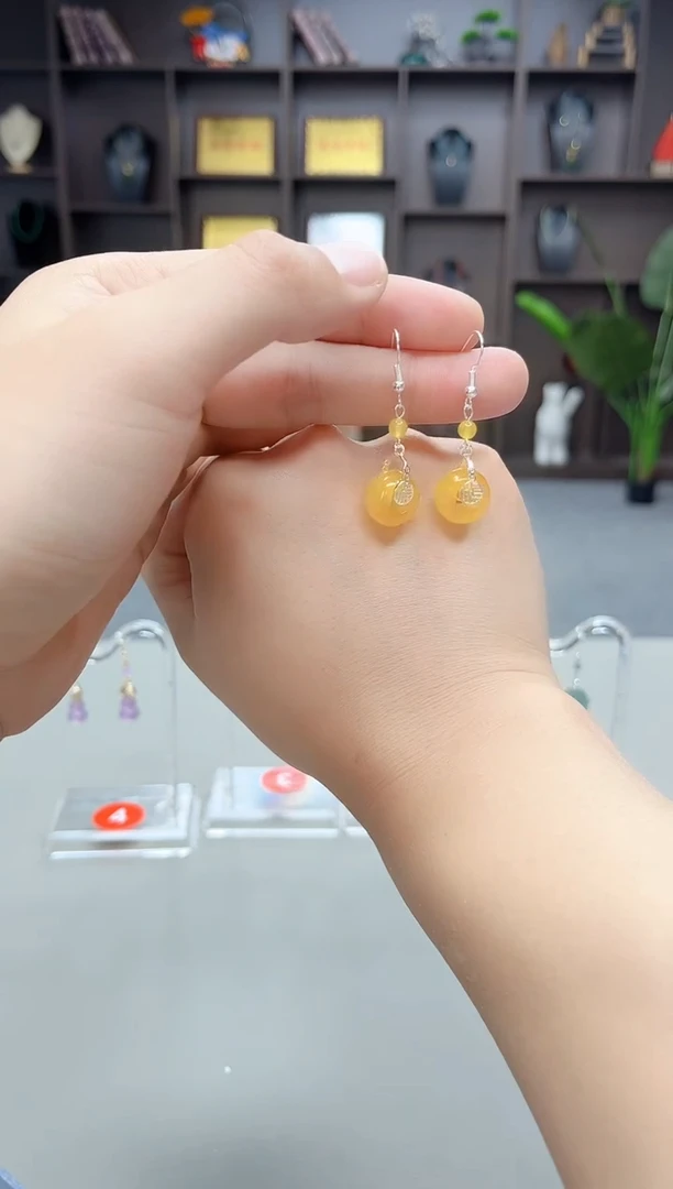 未镶嵌耳饰玛瑙/玉髓Z14