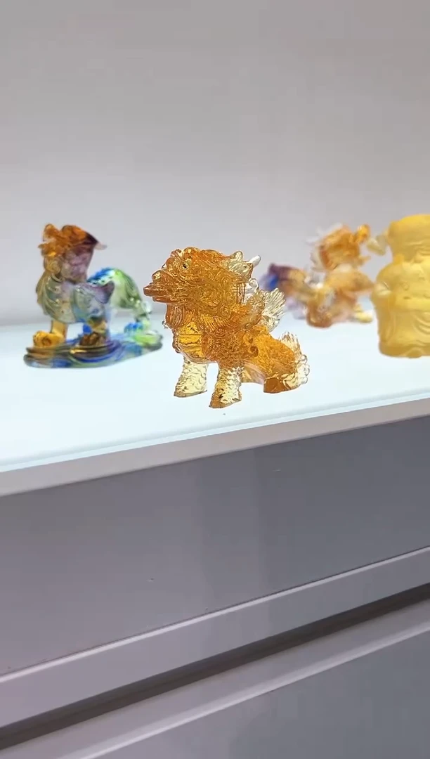 【闪购商品】泥塑古法琉璃小麒麟摆件