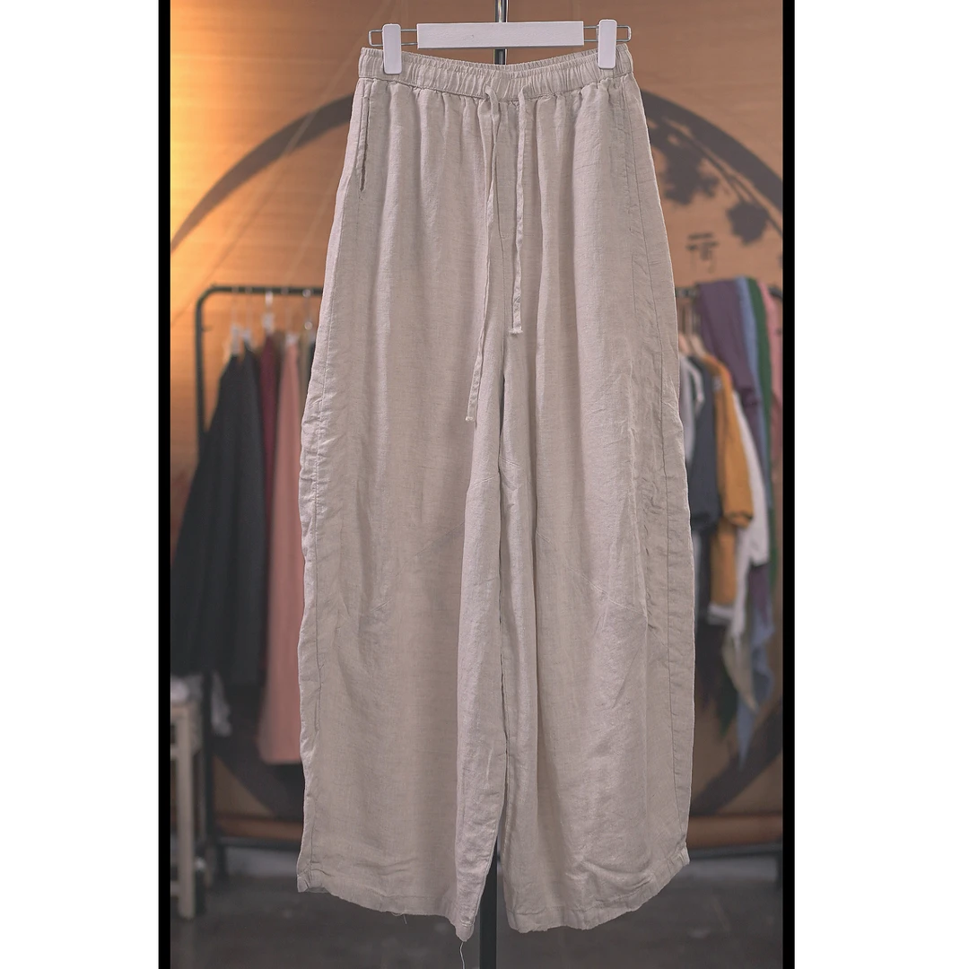 98长弯刀汉麻裤女裤大码空气裤