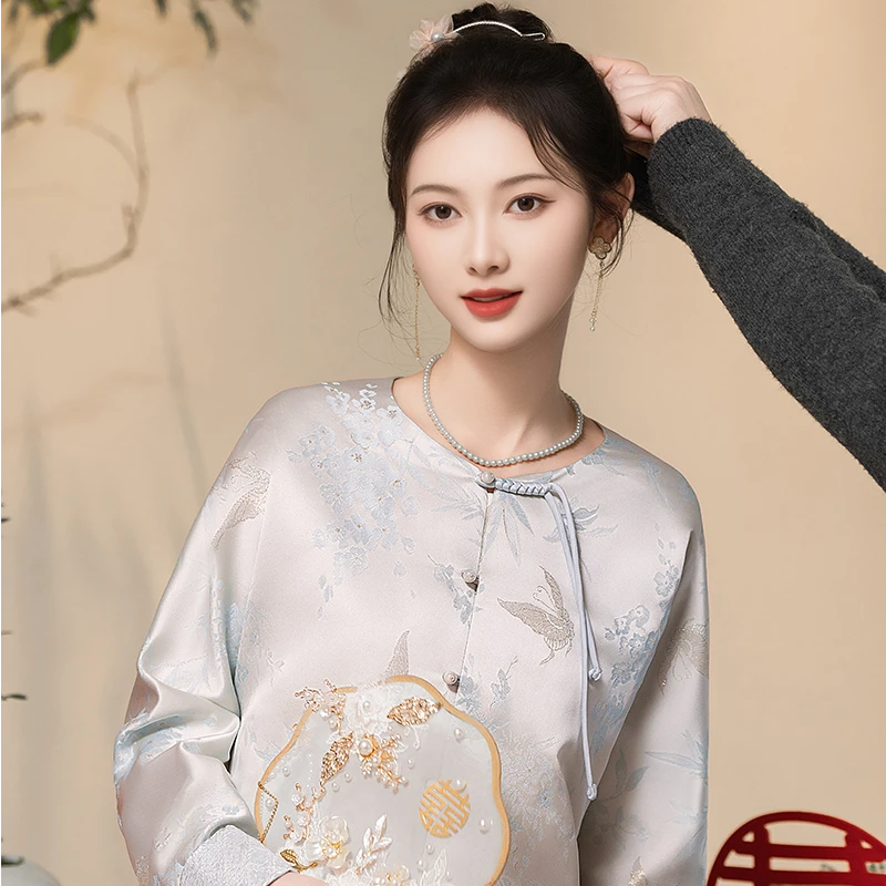 雾夕 时尚百搭气质女士中式日常中国风上衣