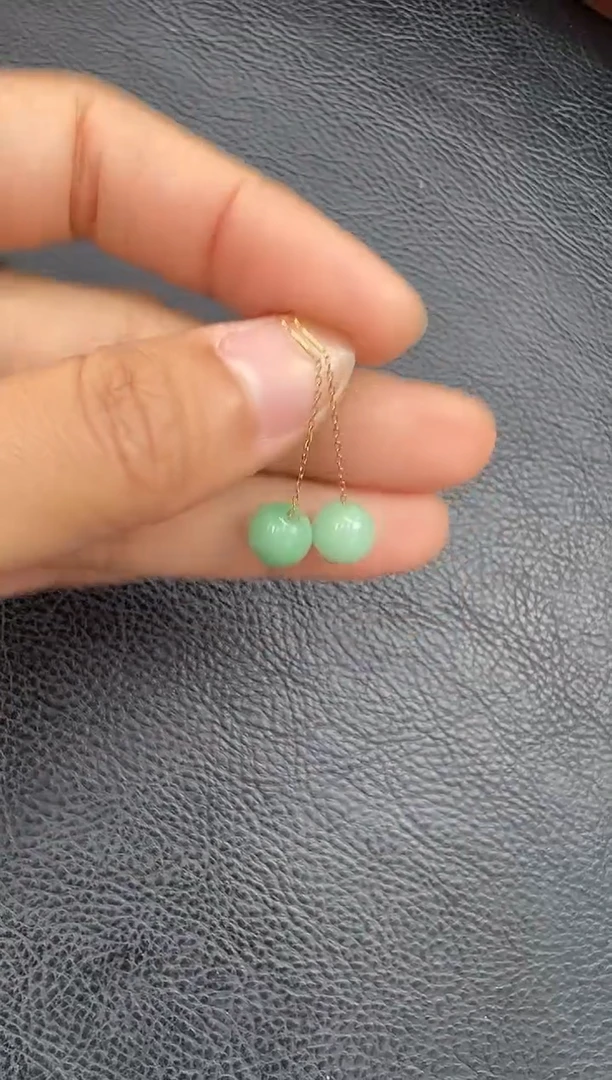 【闪购商品】翡翠耳饰18K金镶嵌翡翠耳饰