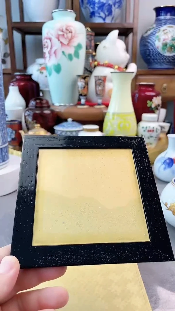 瓷片日产实木金箔壶承