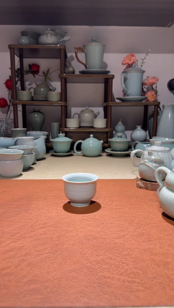 杯子瓷277 玄纹祥云杯 主人杯品茗杯 粉青釉准一级