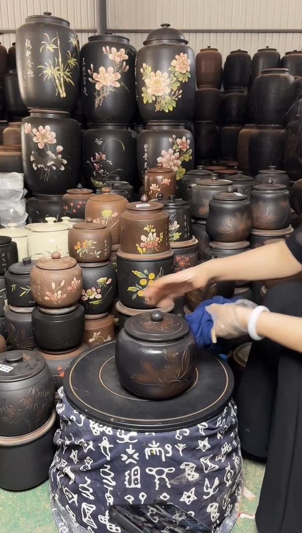 【闪购商品】壶瑕疵茶叶罐 苹果荷花 522