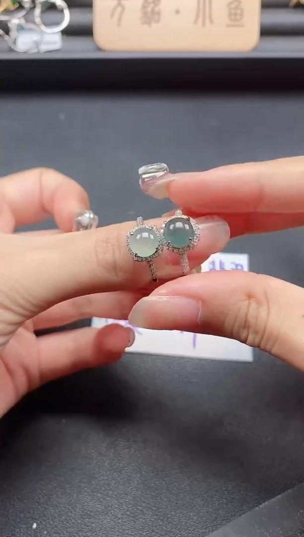 翡翠戒指银S925镶嵌51511